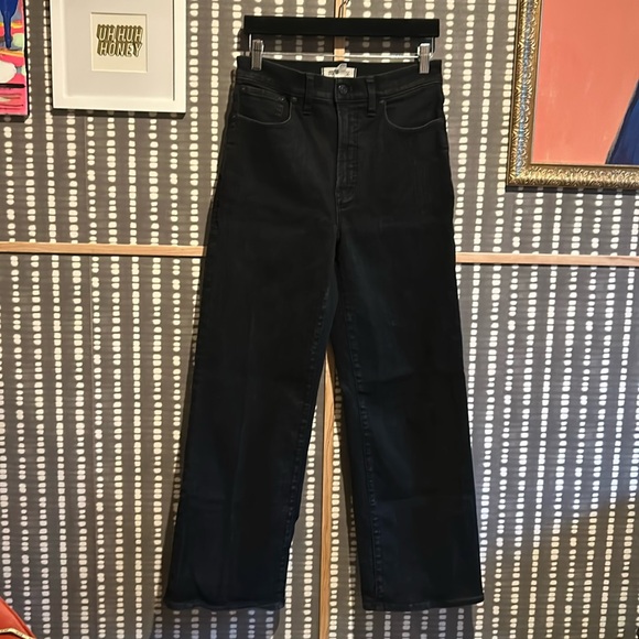 Madewell The Perfect Vintage Black Wide-Leg Jeans Size 28 - Picture 5 of 12